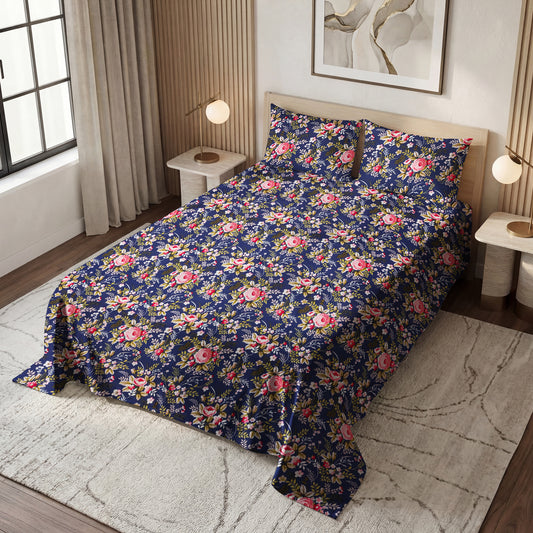 Blue Red Floral
