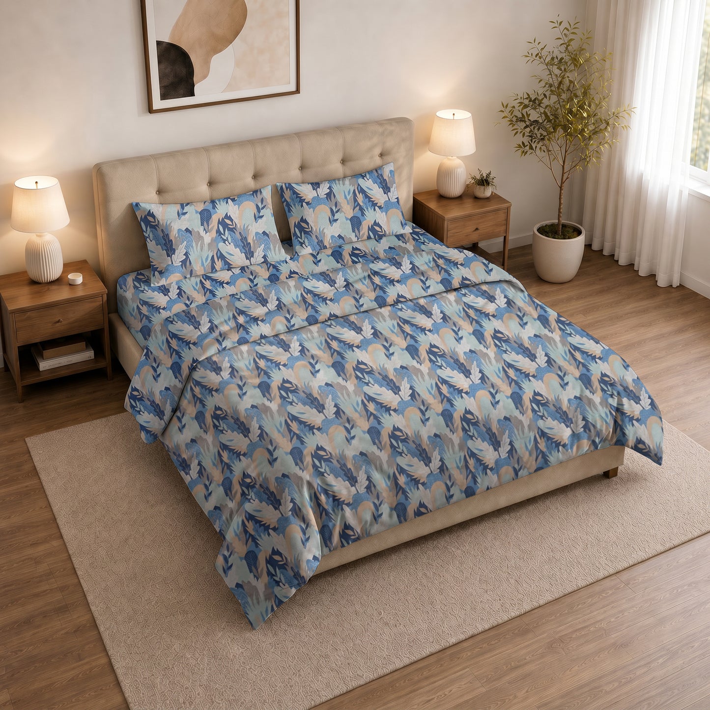 BLUE FEATHER DUVET COVER