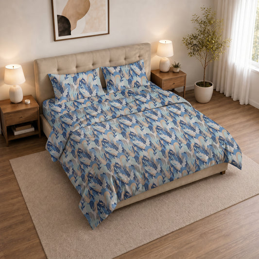 BLUE FEATHER DUVET COVER