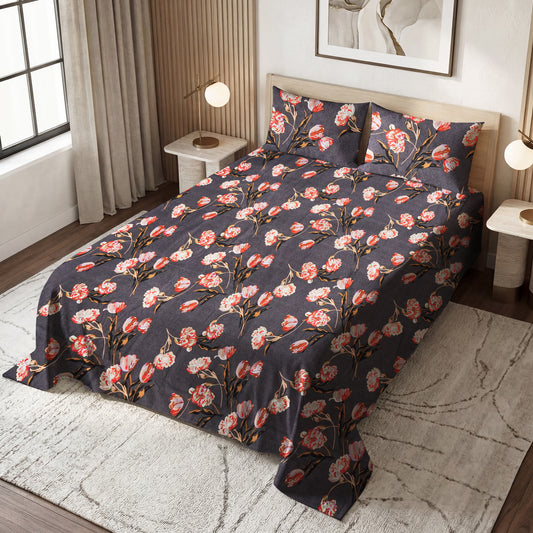 Grey Peach Floral