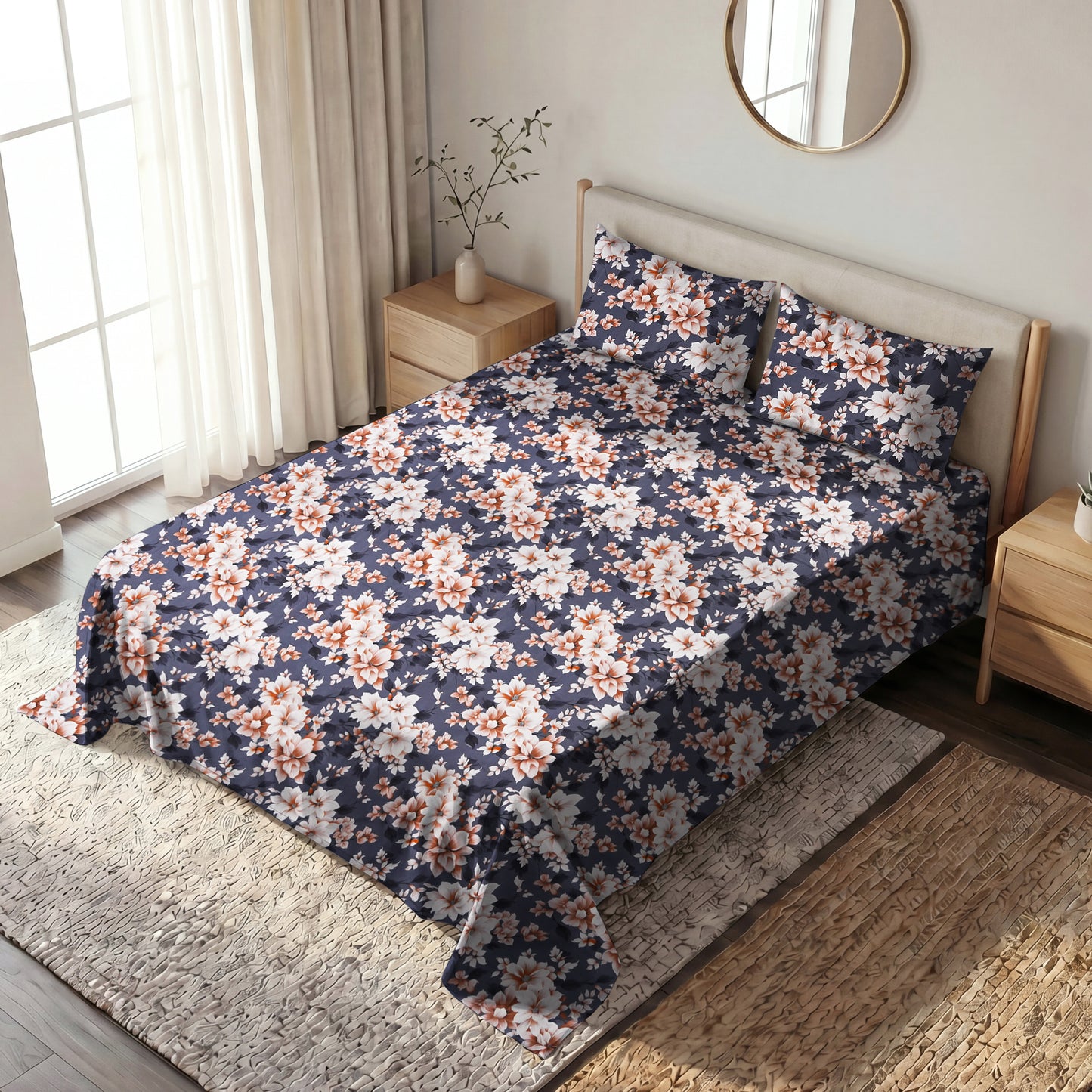 Slate & Peach Florals